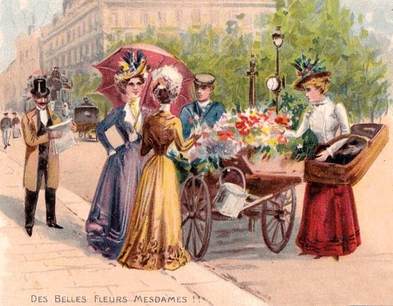 Marchand de fleurs au début du XXe siècle