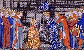 Hommage du roi d'Angleterre Edouard III au roi de France Philippe VI de Valois en 1329