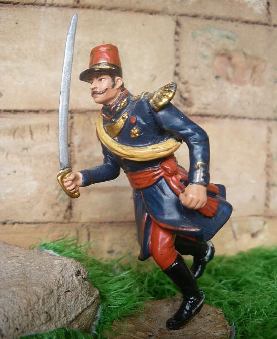 Sous-lieutenant de la Légion étrangère en 1837. Figurine issue de la collection Hachette Soldats de la Légion étrangère proposée dans les années 1990