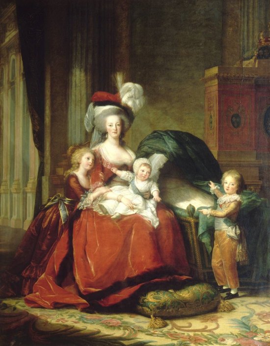 Marie-Antoinette et ses enfants. Peinture d'Élisabeth Vigée Le Brun (1787)